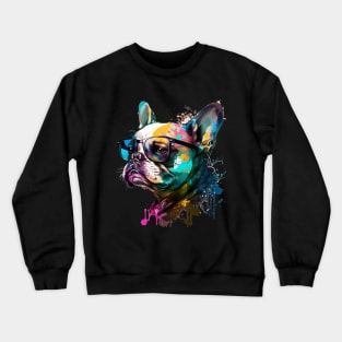 A dog wearing glasses Crewneck Sweatshirt